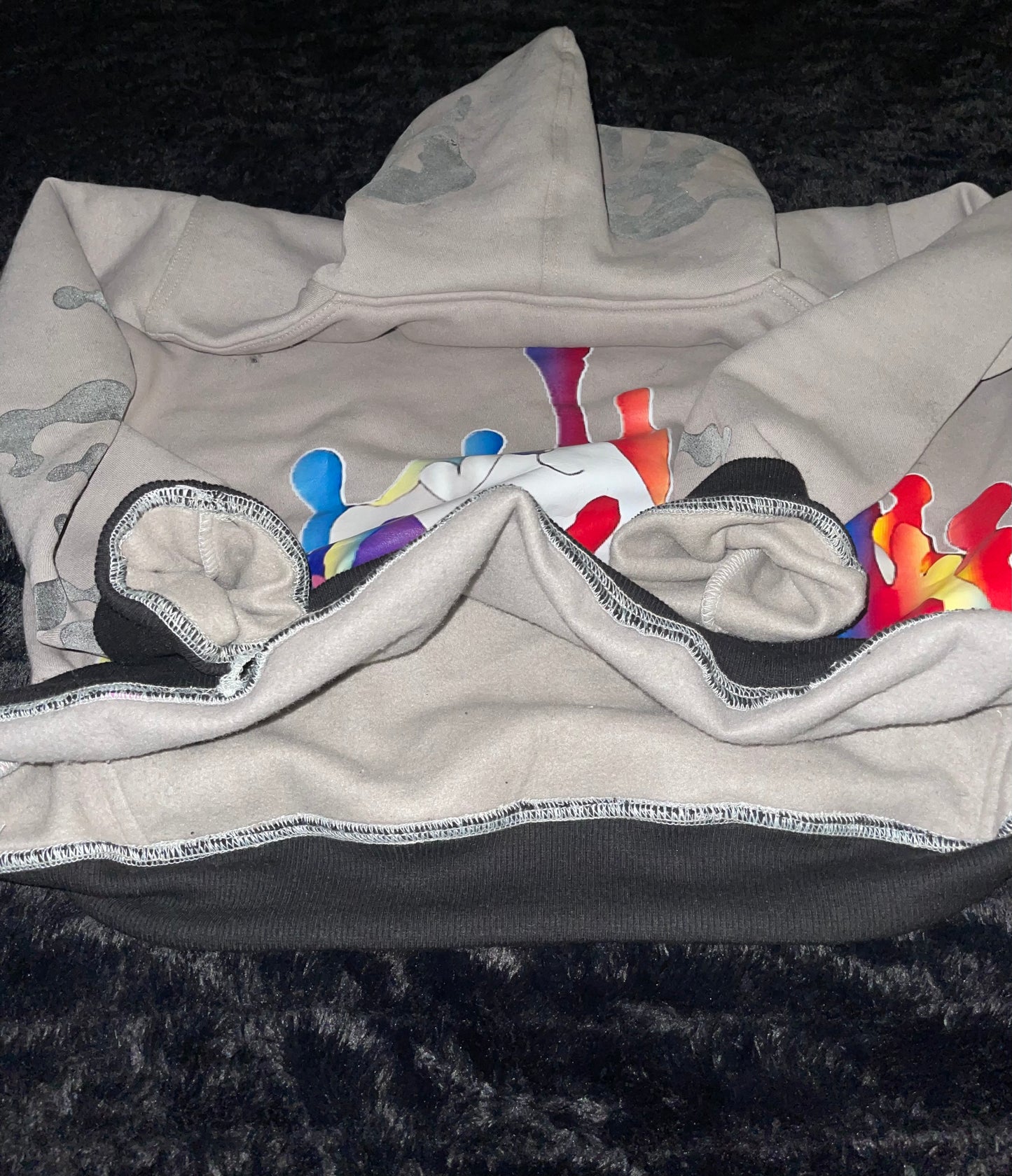 Amorphous Clay Satin-Hoodie