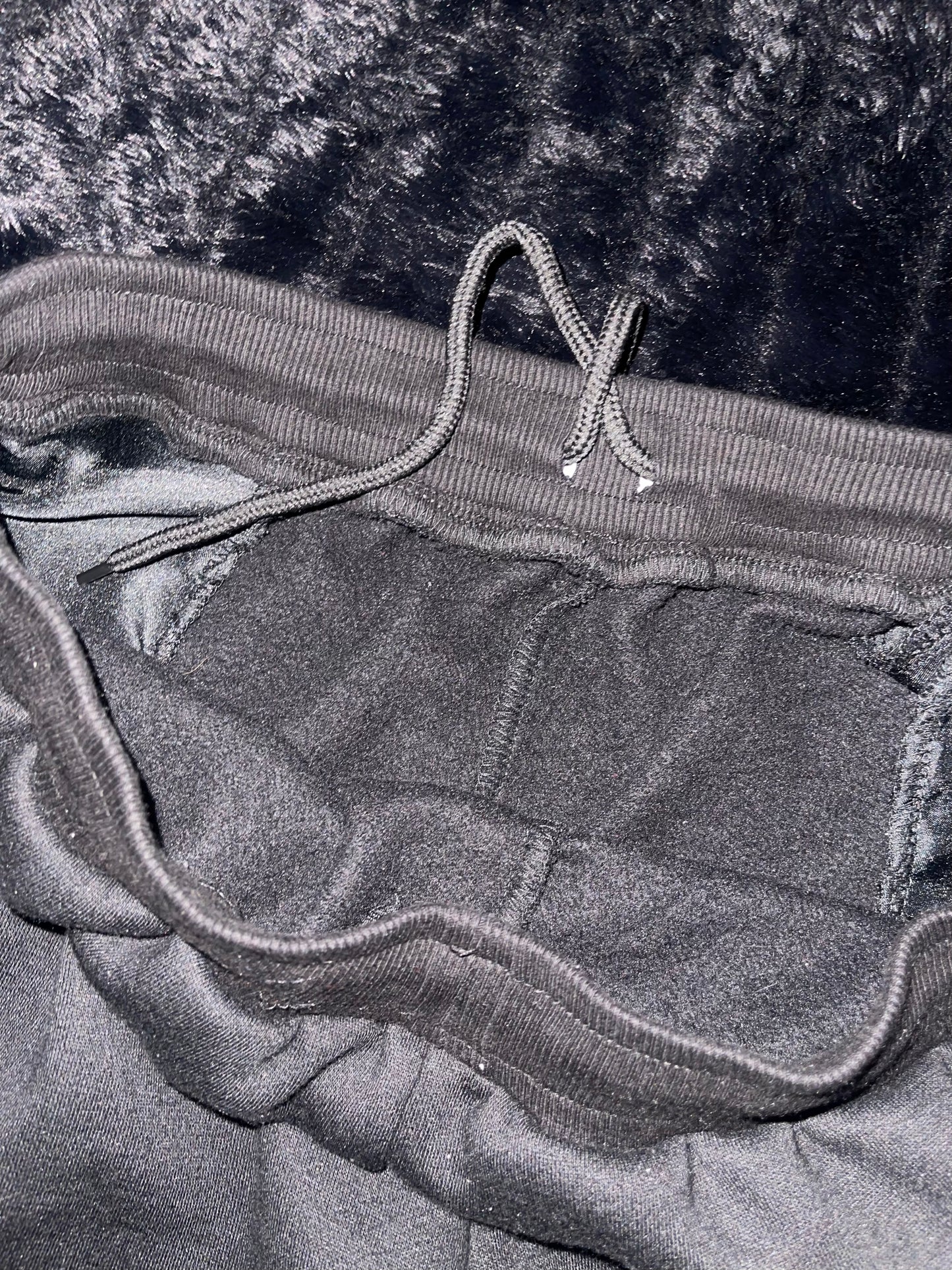 Yeshua Black Satin-Sweatpants