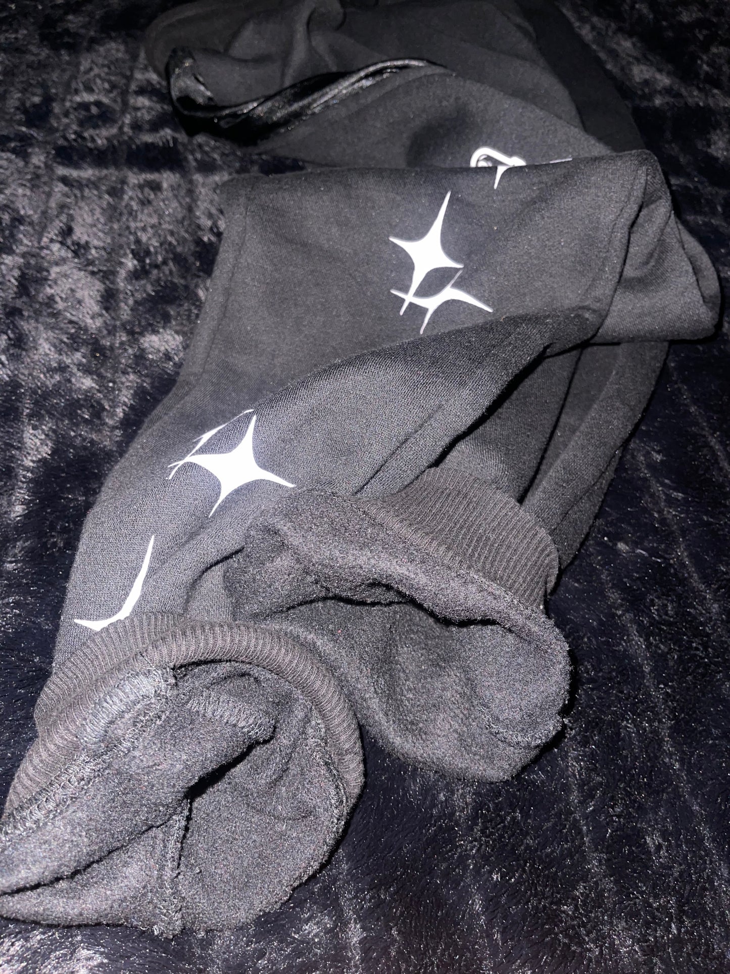 Yeshua Black Satin-Sweatpants