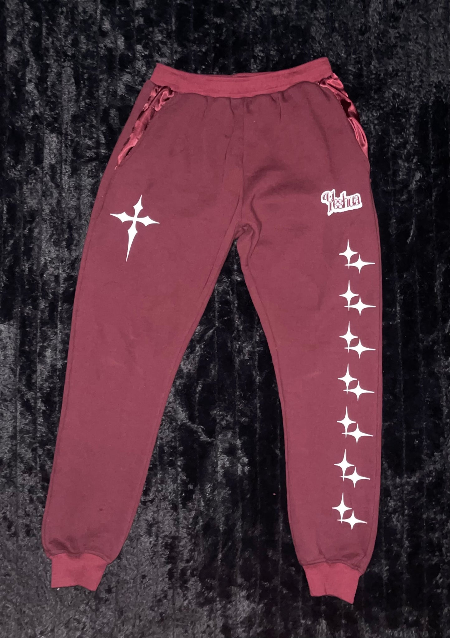 Yeshua Red Satin-Sweatpants