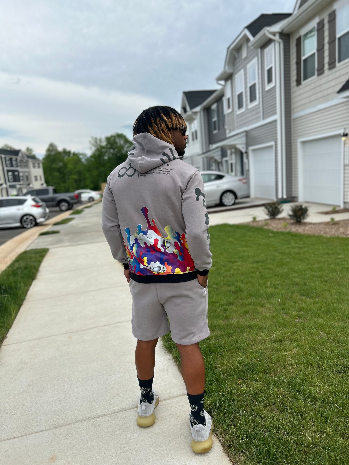 Amorphous Clay Satin-Hoodie