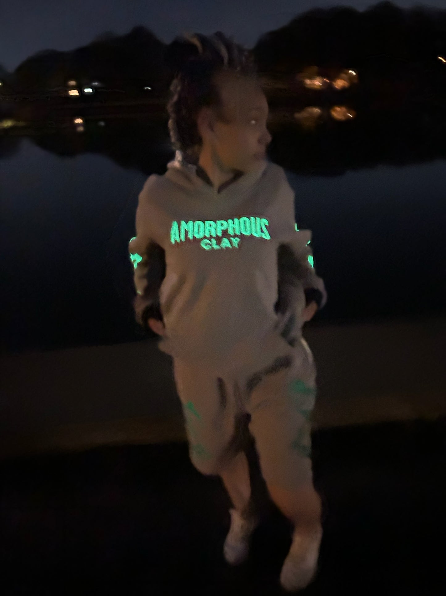 Amorphous Clay Satin-Hoodie