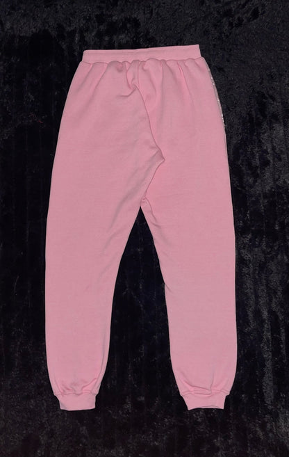 Yeshua Pink Satin-Sweatpants