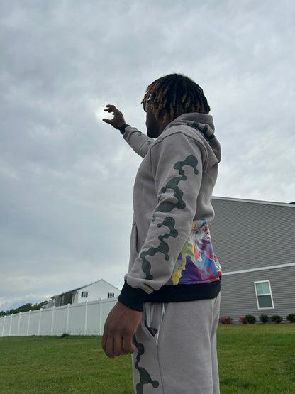 Amorphous Clay Satin-Hoodie