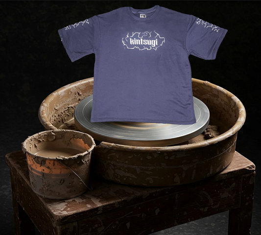 Oversized Navy Blue Kintsugi Shirt