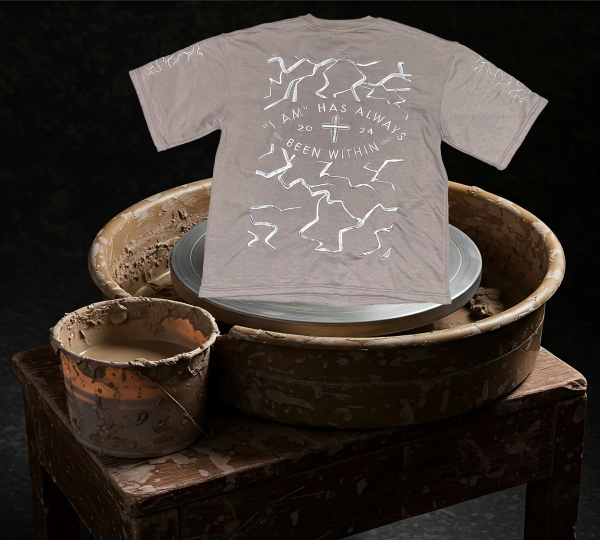 Oversized Gray Kintsugi Shirt