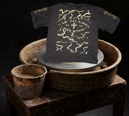 Oversized Black Kintsugi Shirt