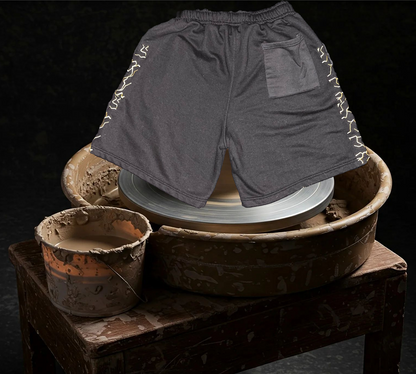 Oversized Black Kintsugi Shorts